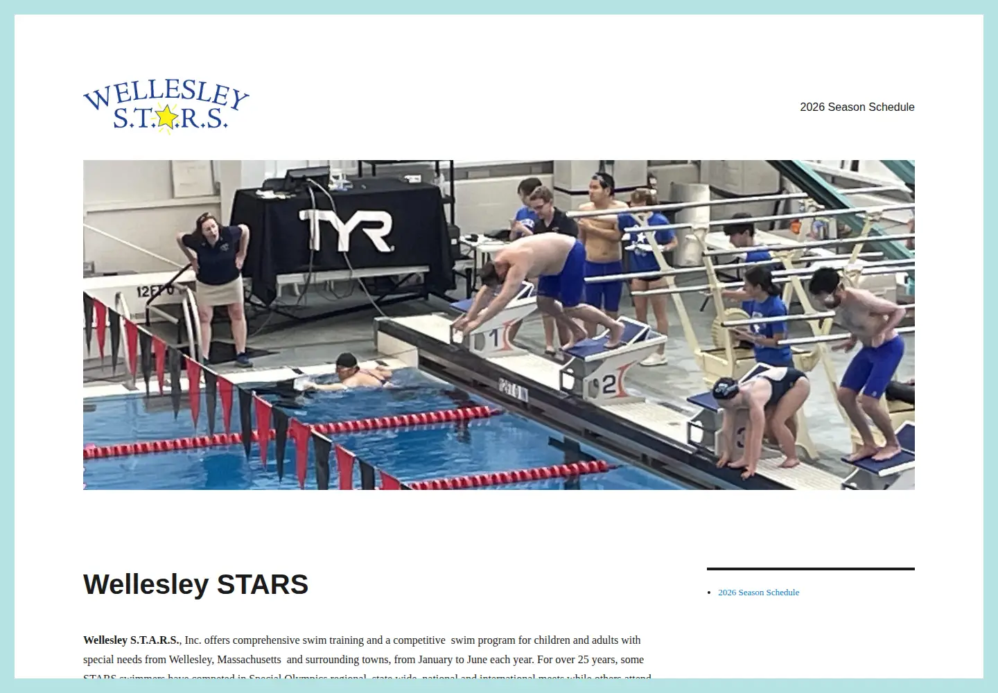 Captured homepage of wellesleystars.org in the current scan