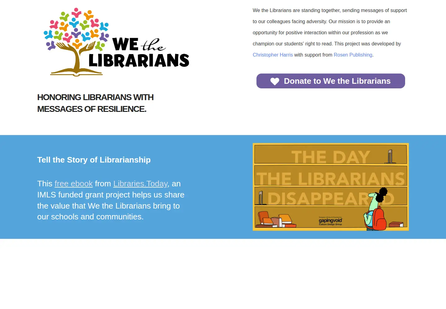 Screenshot of wethelibrarians.org