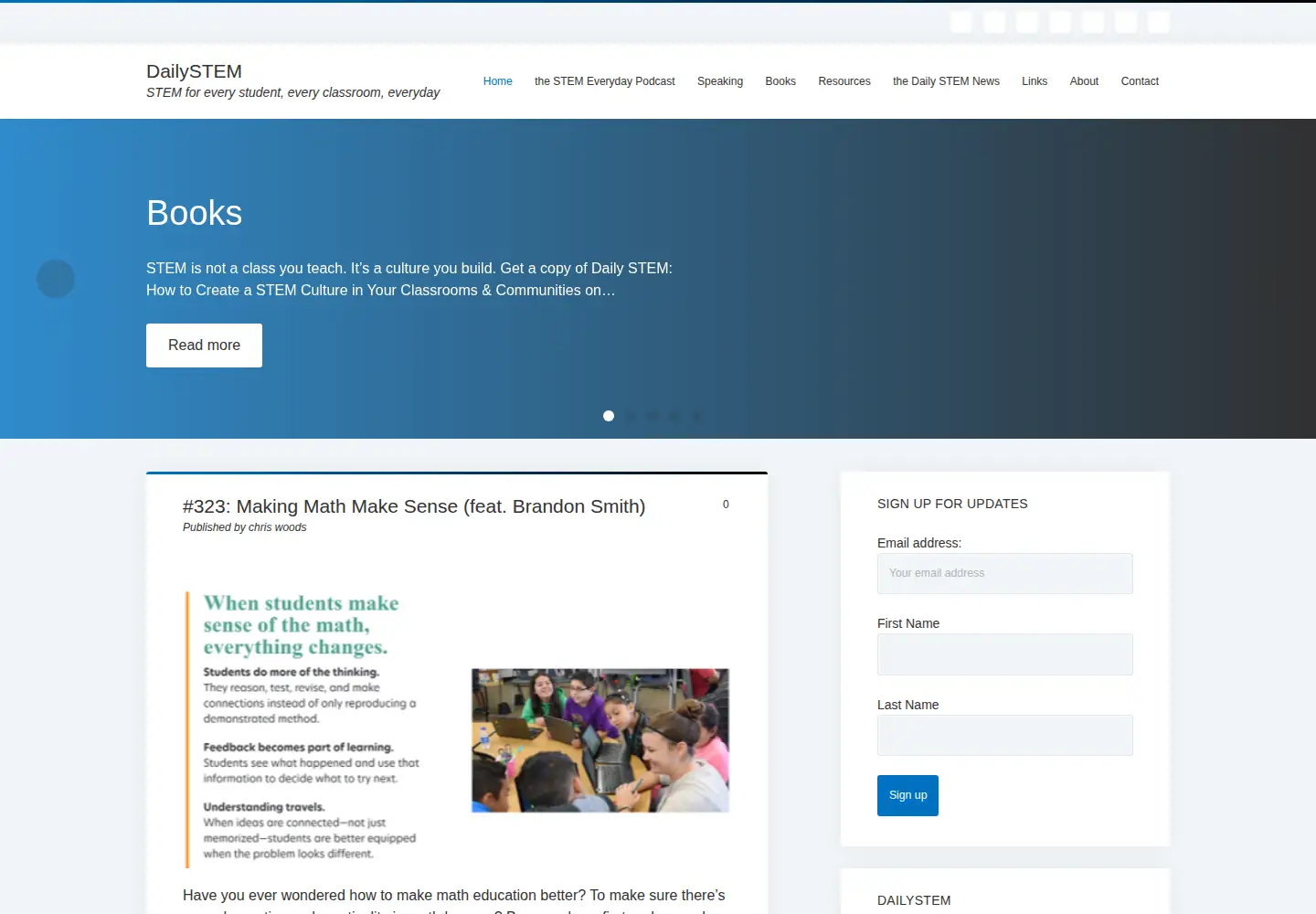 Captured homepage of dailystem.com in the current scan