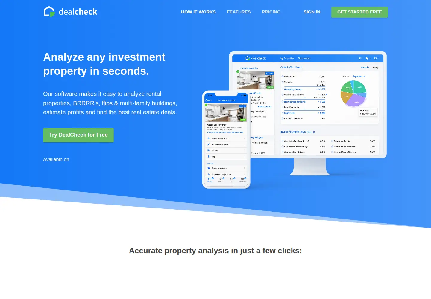 Screenshot of dealcheck.io