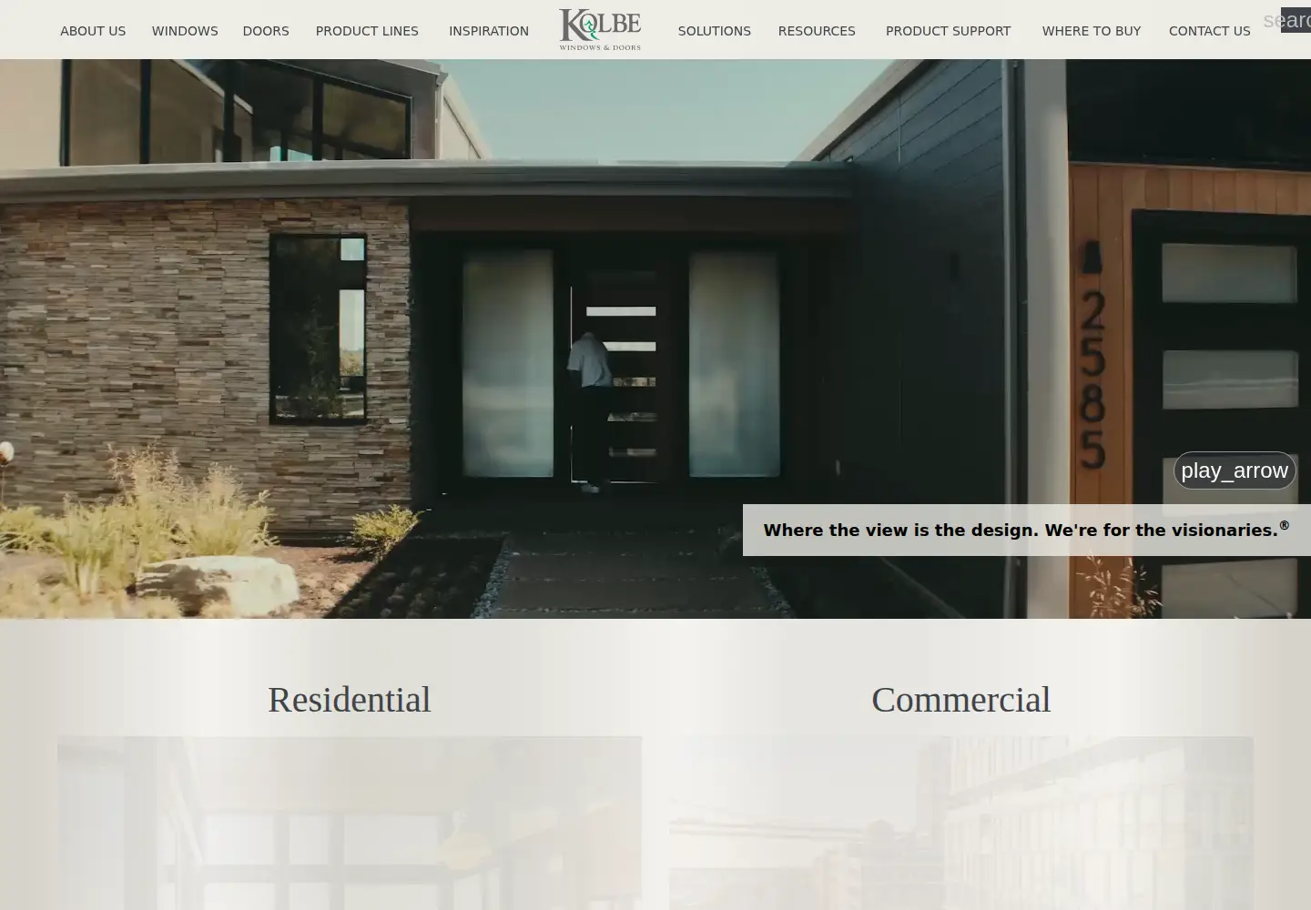 Captured homepage of kolbewindows.com in the current scan