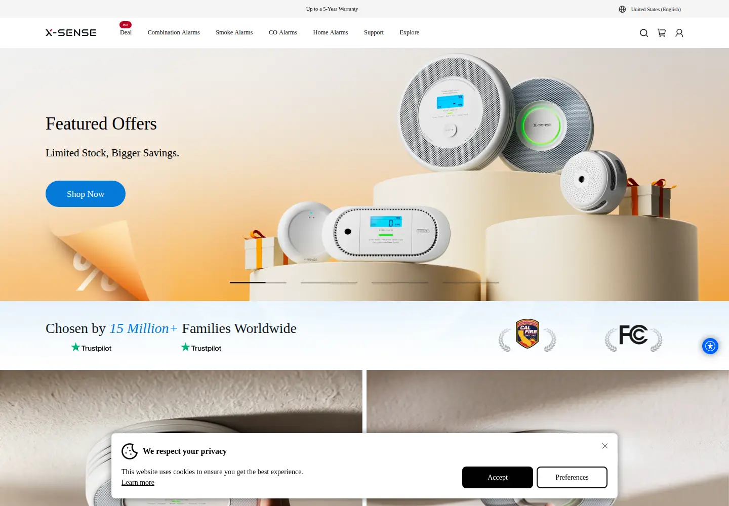 Screenshot of x-sense.com