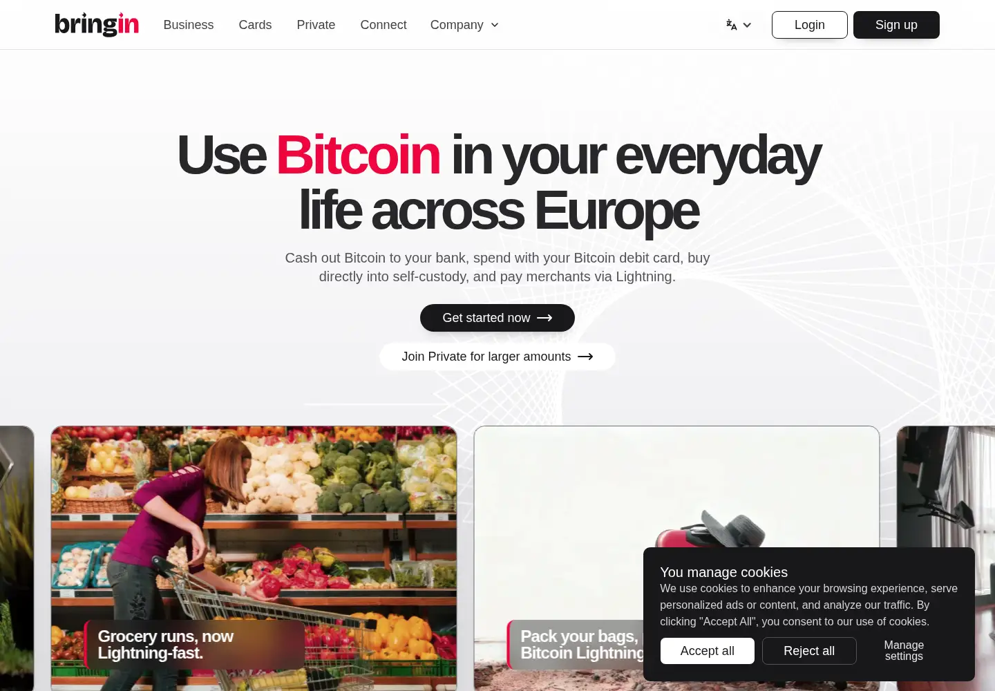 Screenshot of bringin.xyz