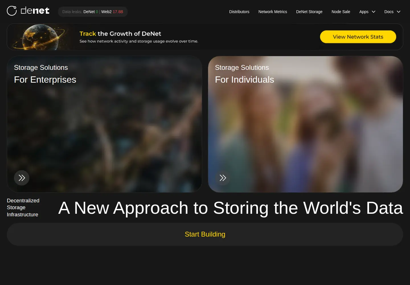 Captured homepage of denet.app in the current scan