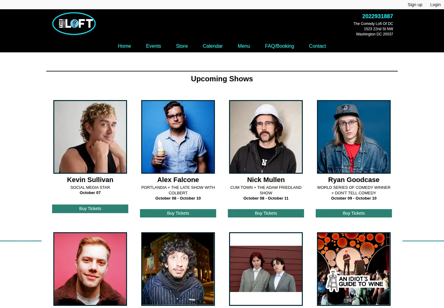 Screenshot of dccomedyloft.com