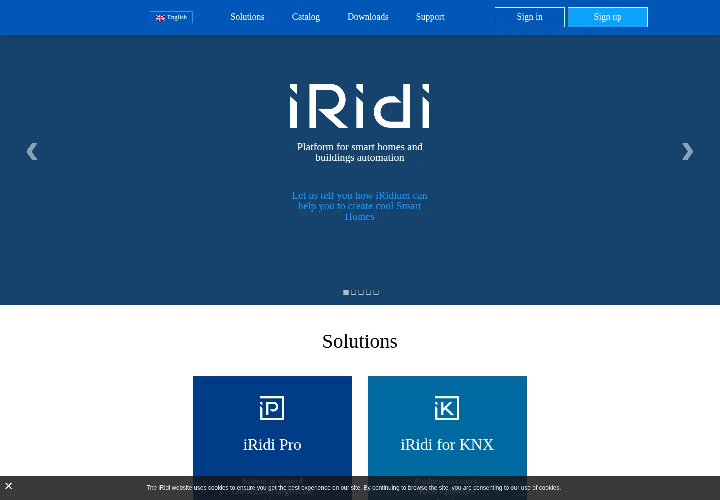 Captured homepage of iridi.com in the current scan