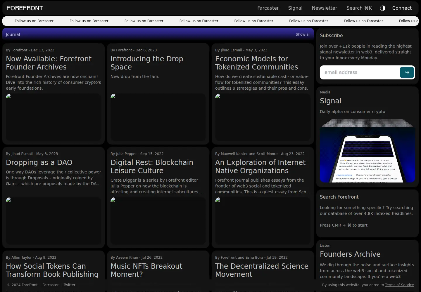 Screenshot of forefront.news