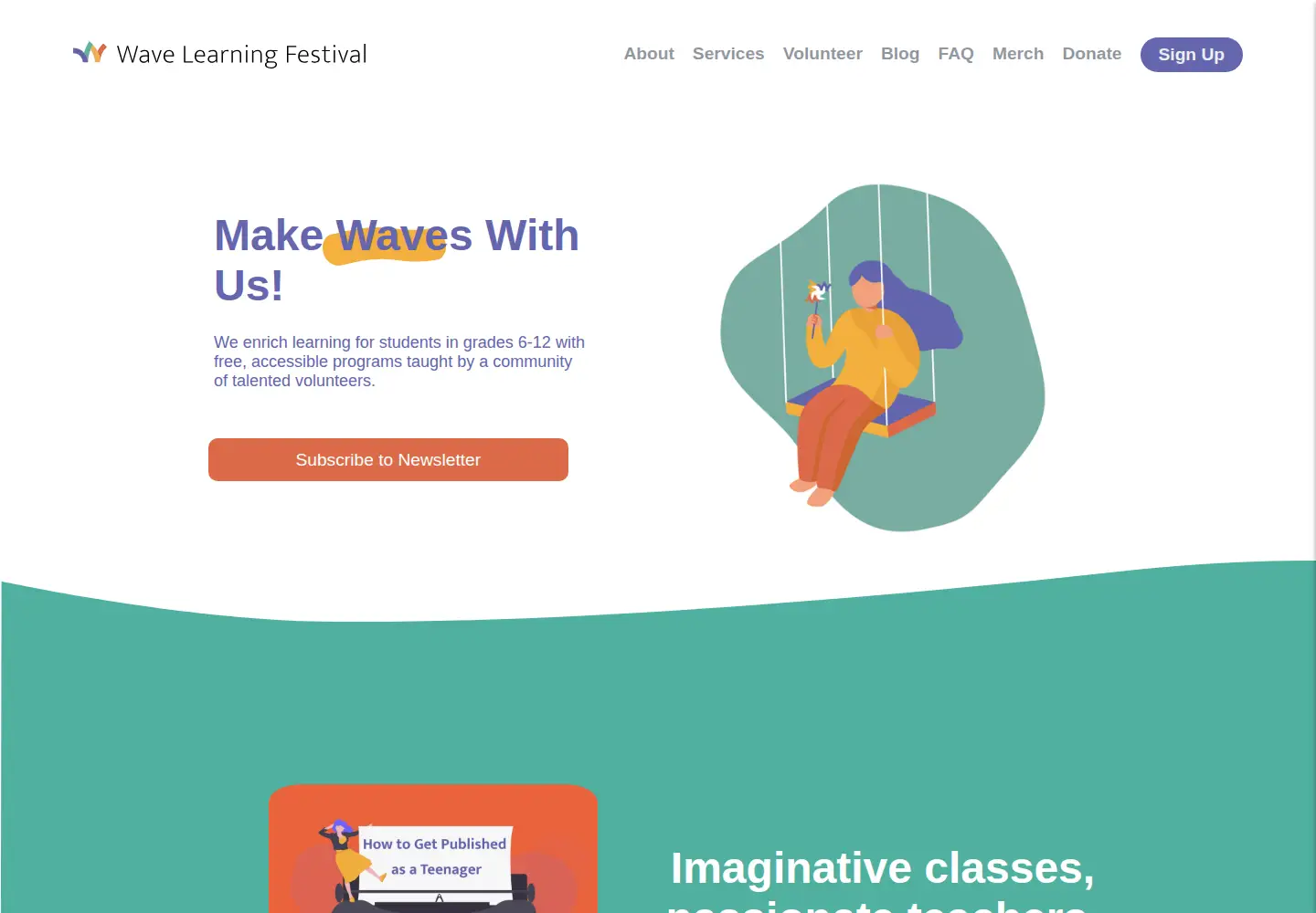 Captured homepage of wavelf.org in the current scan
