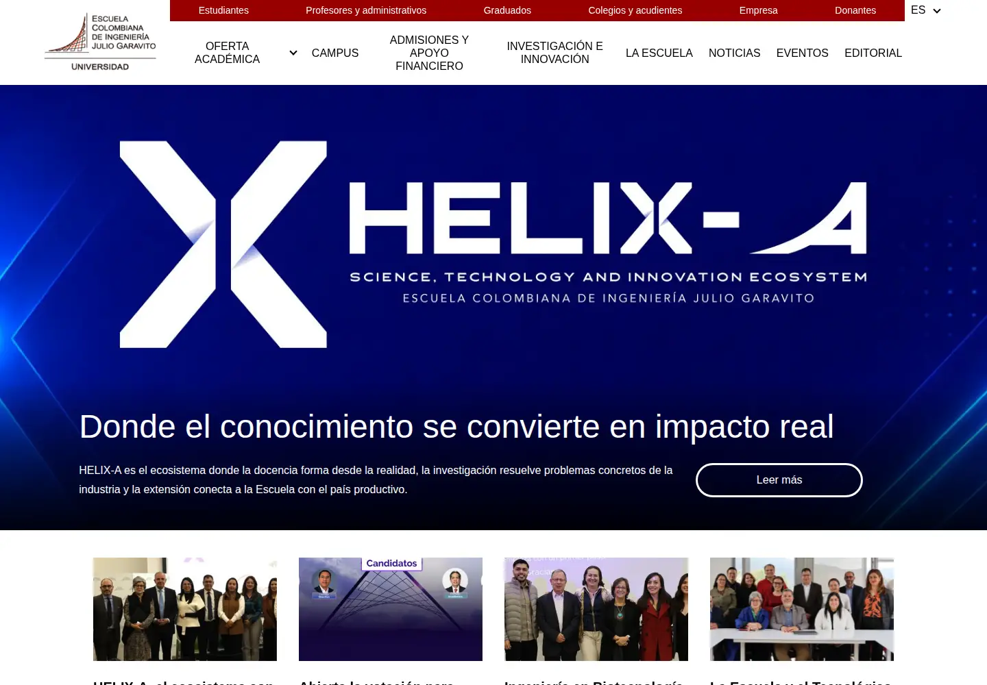 Screenshot of escuelaing.edu.co