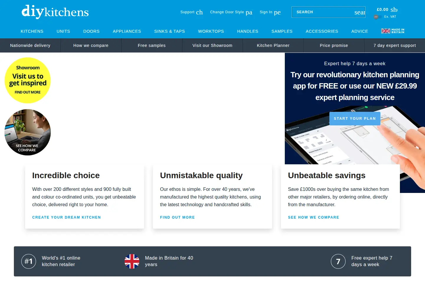 Screenshot of diy-kitchens.com