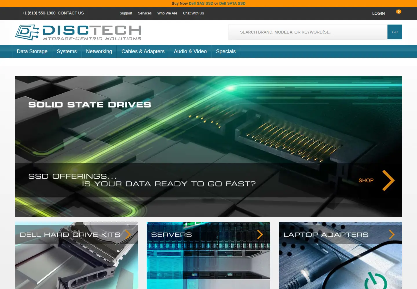 Captured homepage of disctech.com in the current scan