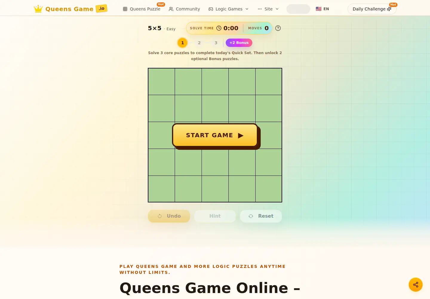 Captured homepage of queensgame.io in the current scan