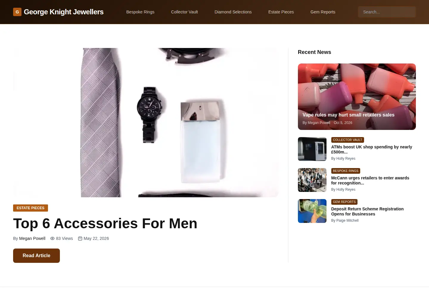 Screenshot of georgeknightjewellers.com