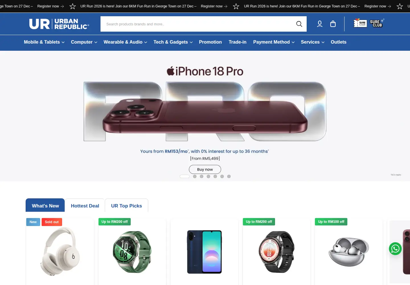 Screenshot of urbanrepublic.com.my