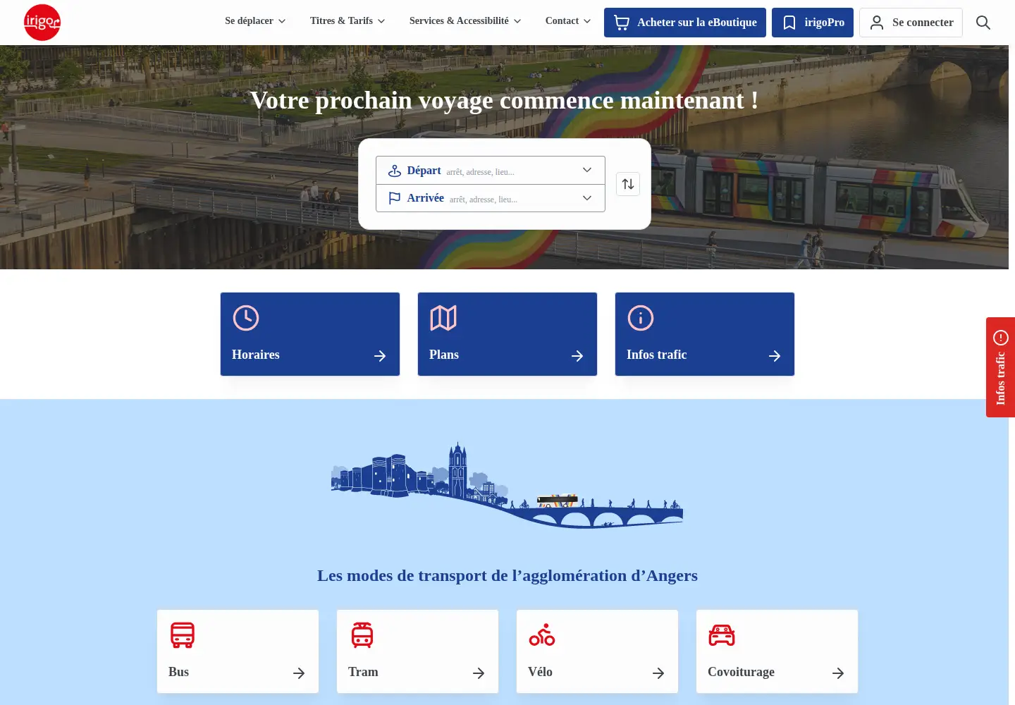 Captured homepage of irigo.fr in the current scan