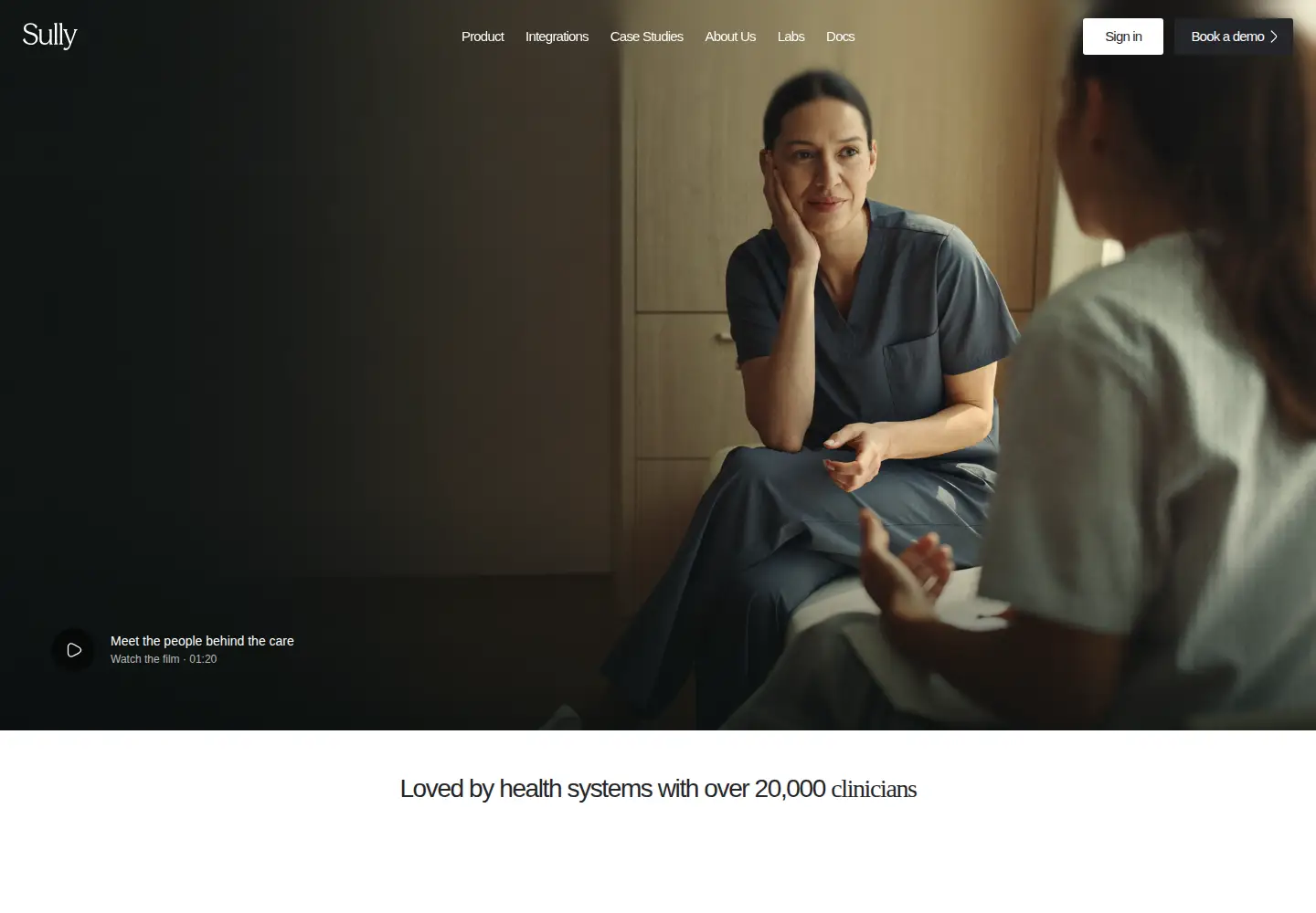 Captured homepage of sully.ai in the current scan