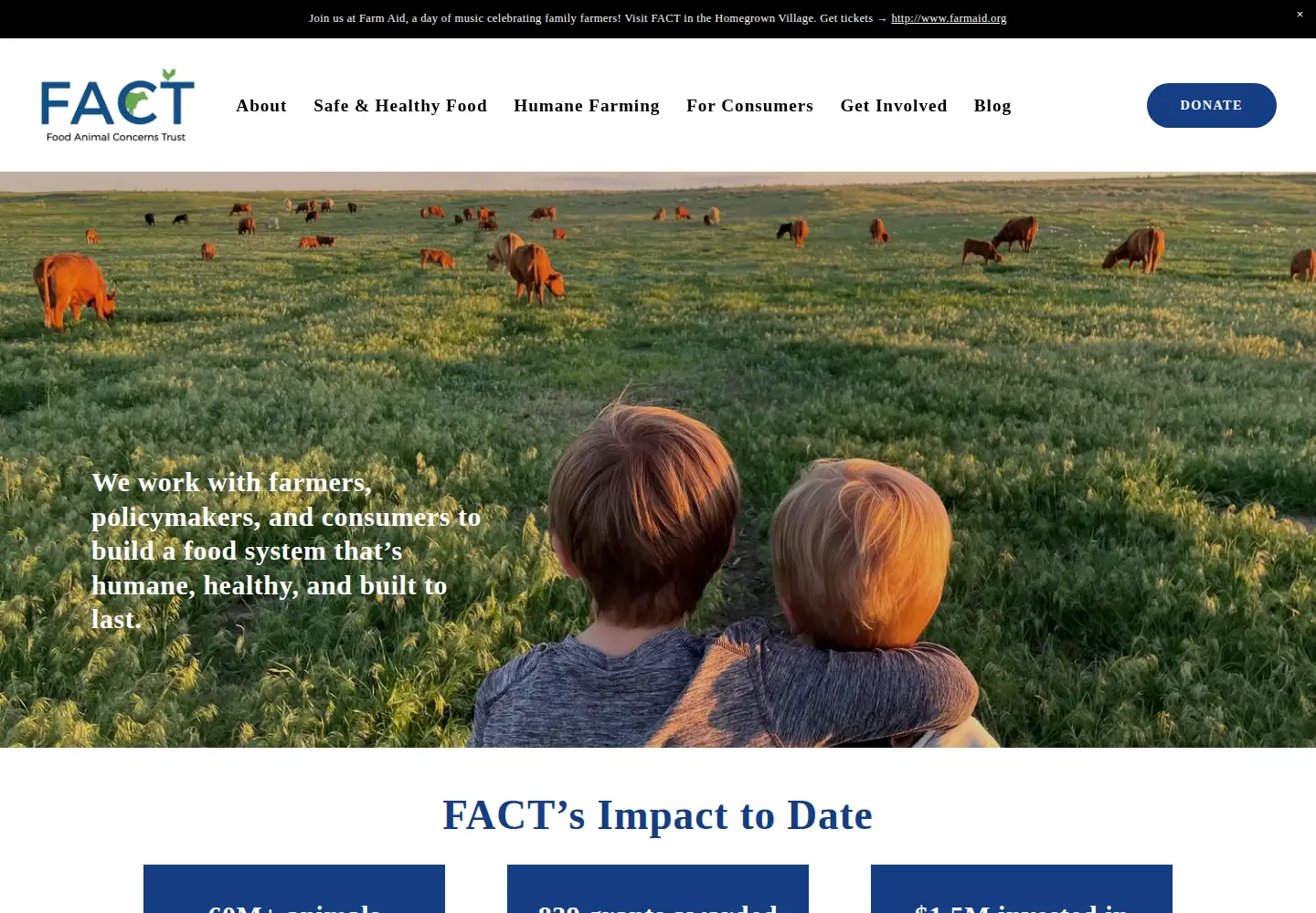 Captured homepage of foodanimalconcernstrust.org in the current scan