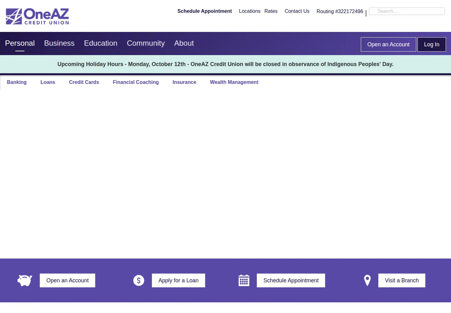 Screenshot of oneazcu.com