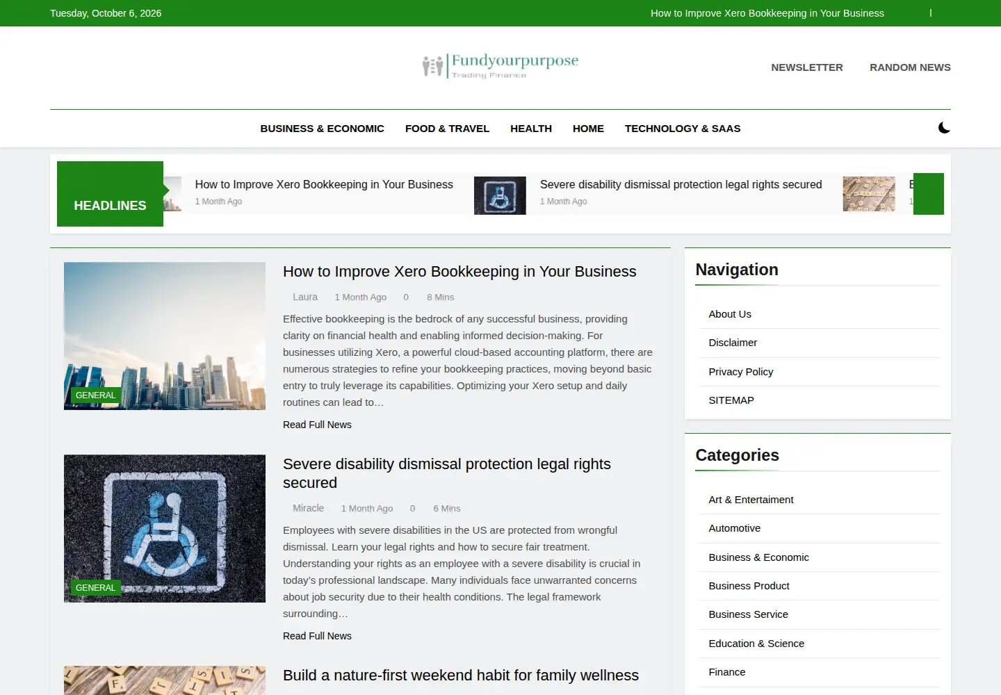 Captured homepage of fundyourpurpose.org in the current scan