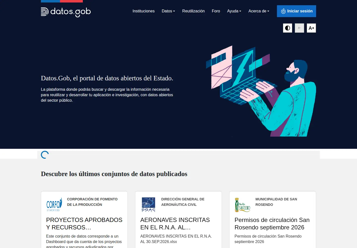 Screenshot of datos.gob.cl