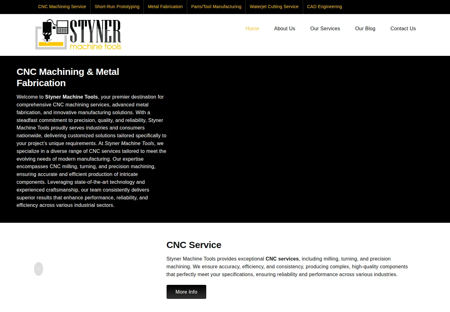 Captured homepage of cncfab.shop in the current scan
