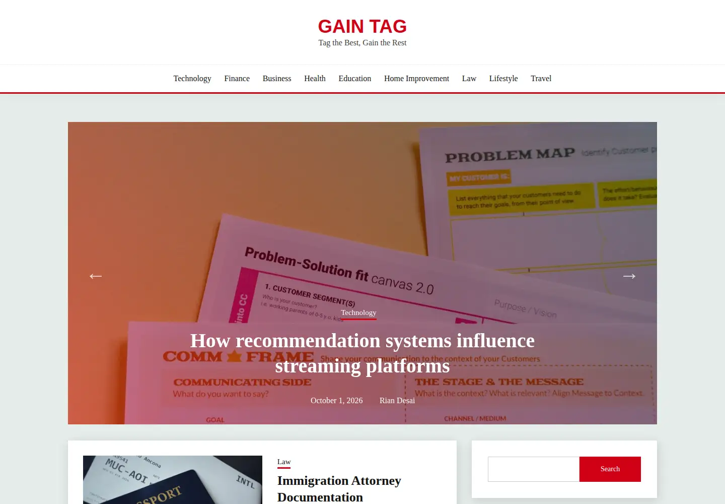 Screenshot of gaintag.com