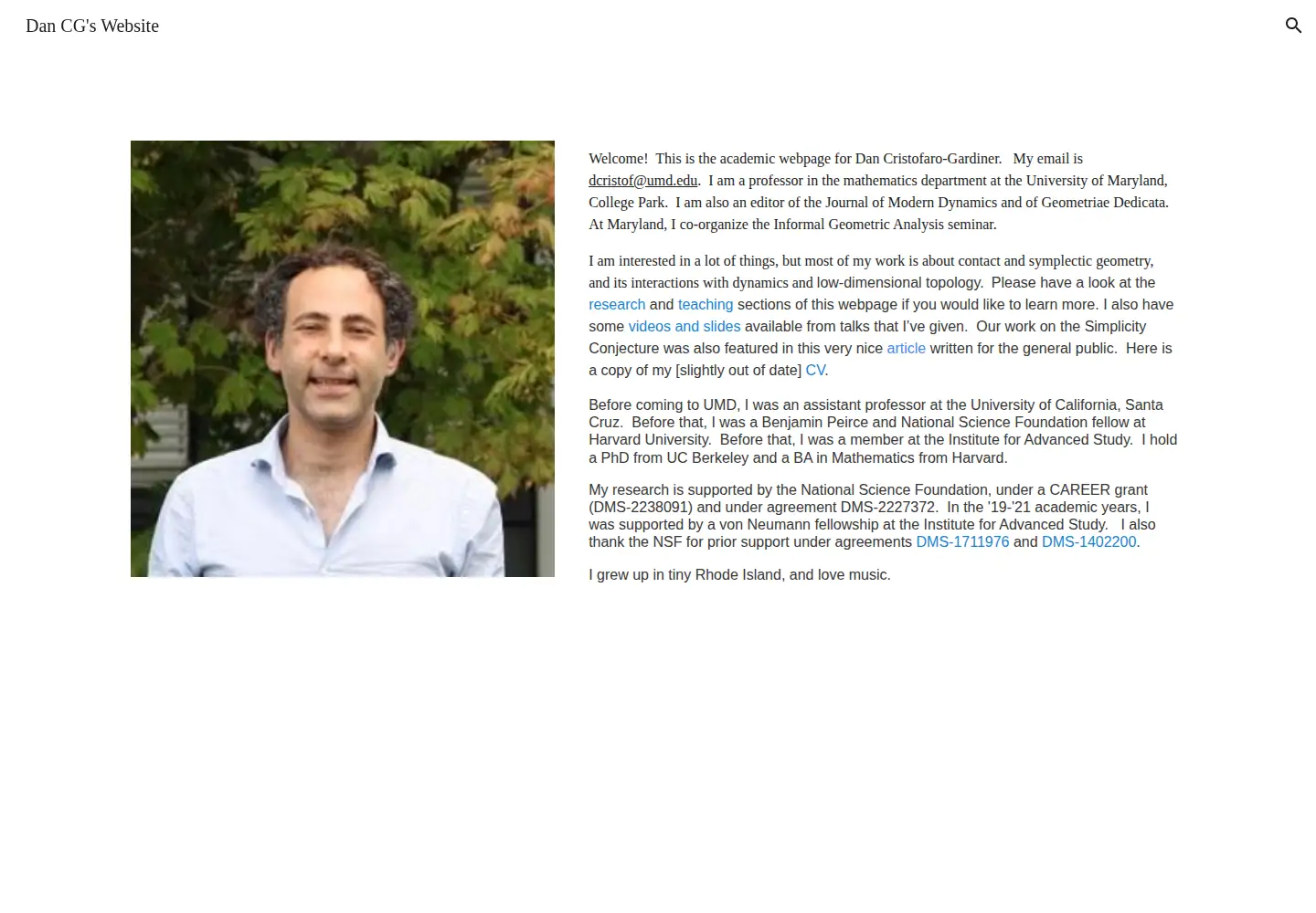 Screenshot of dancristofarogardiner.com