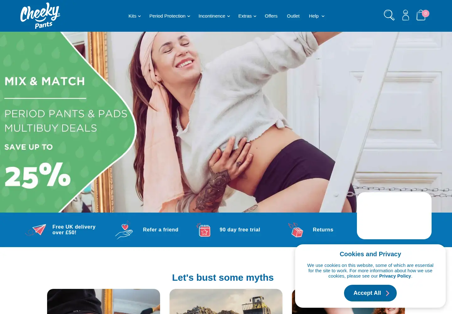 Screenshot of cheekypants.com