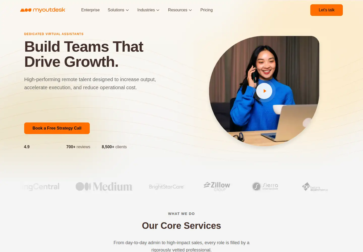Screenshot of myoutdesk.com