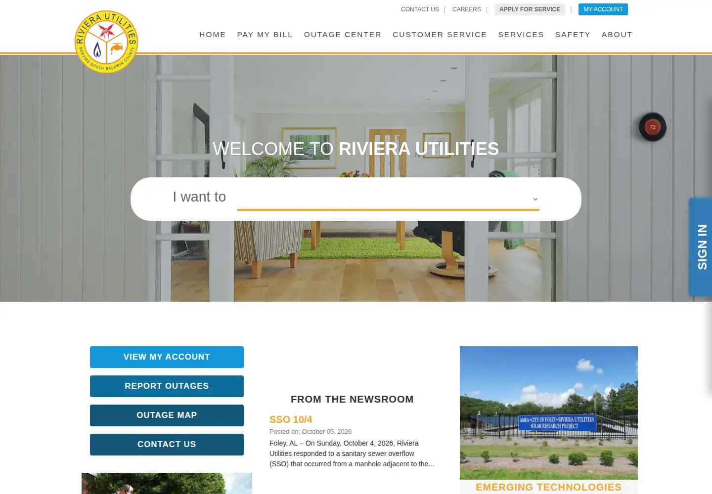 Screenshot of rivierautilities.com