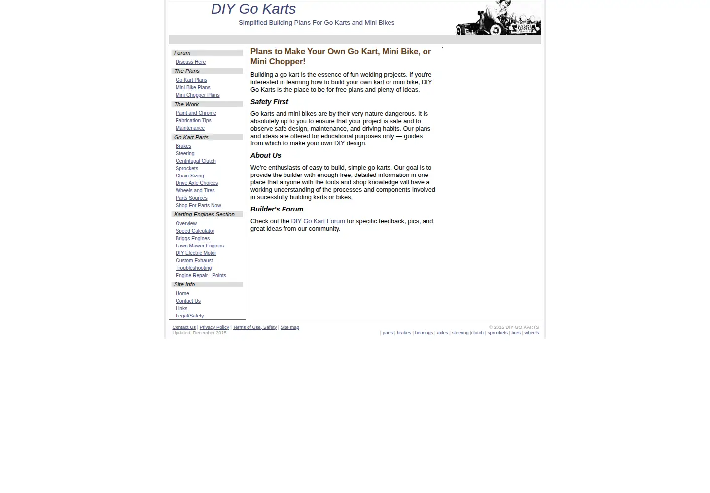 Screenshot of diygokarts.com