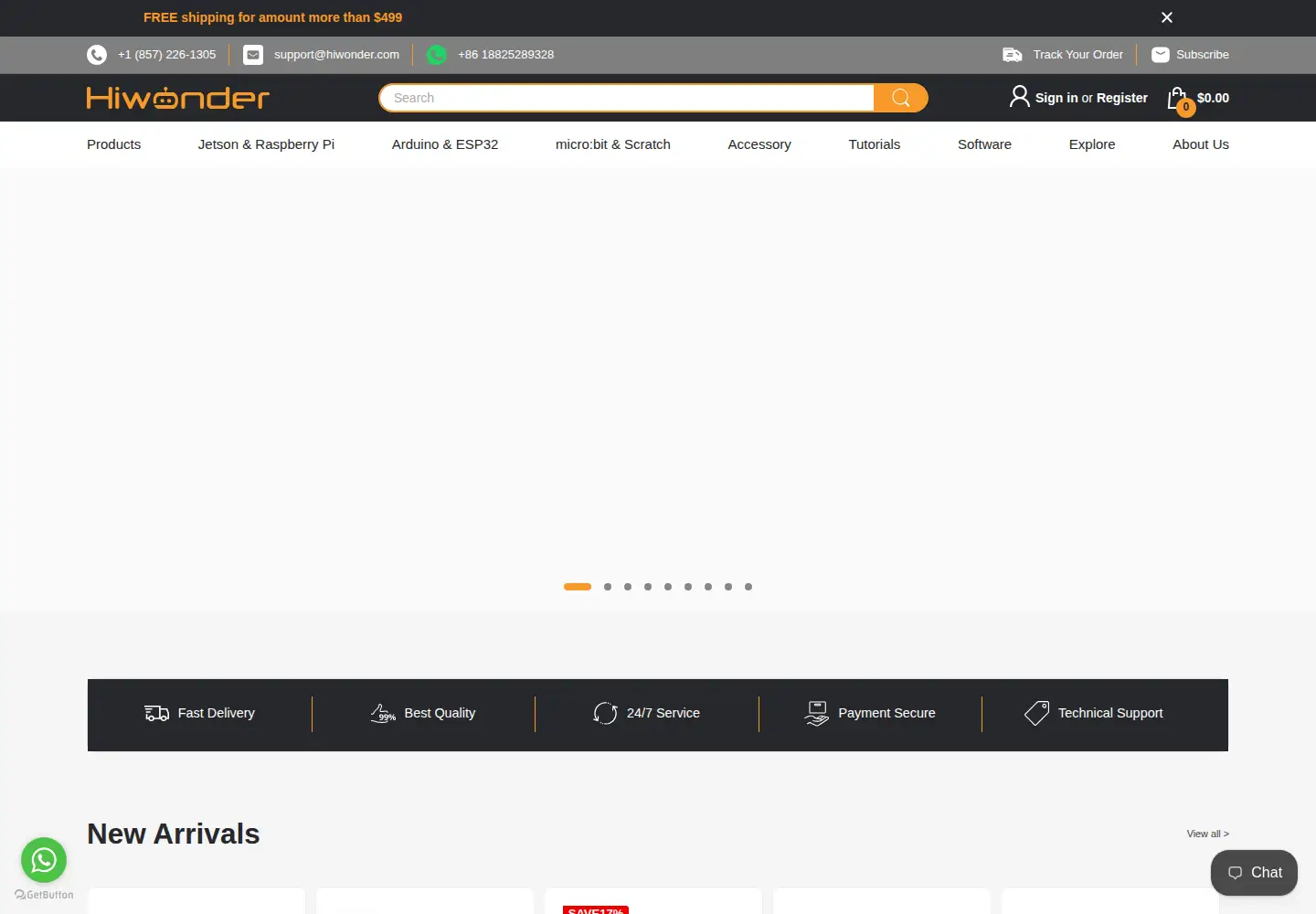 Screenshot of hiwonder.com