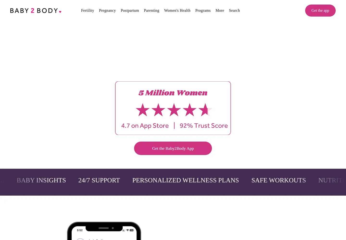 Captured homepage of baby2body.com in the current scan