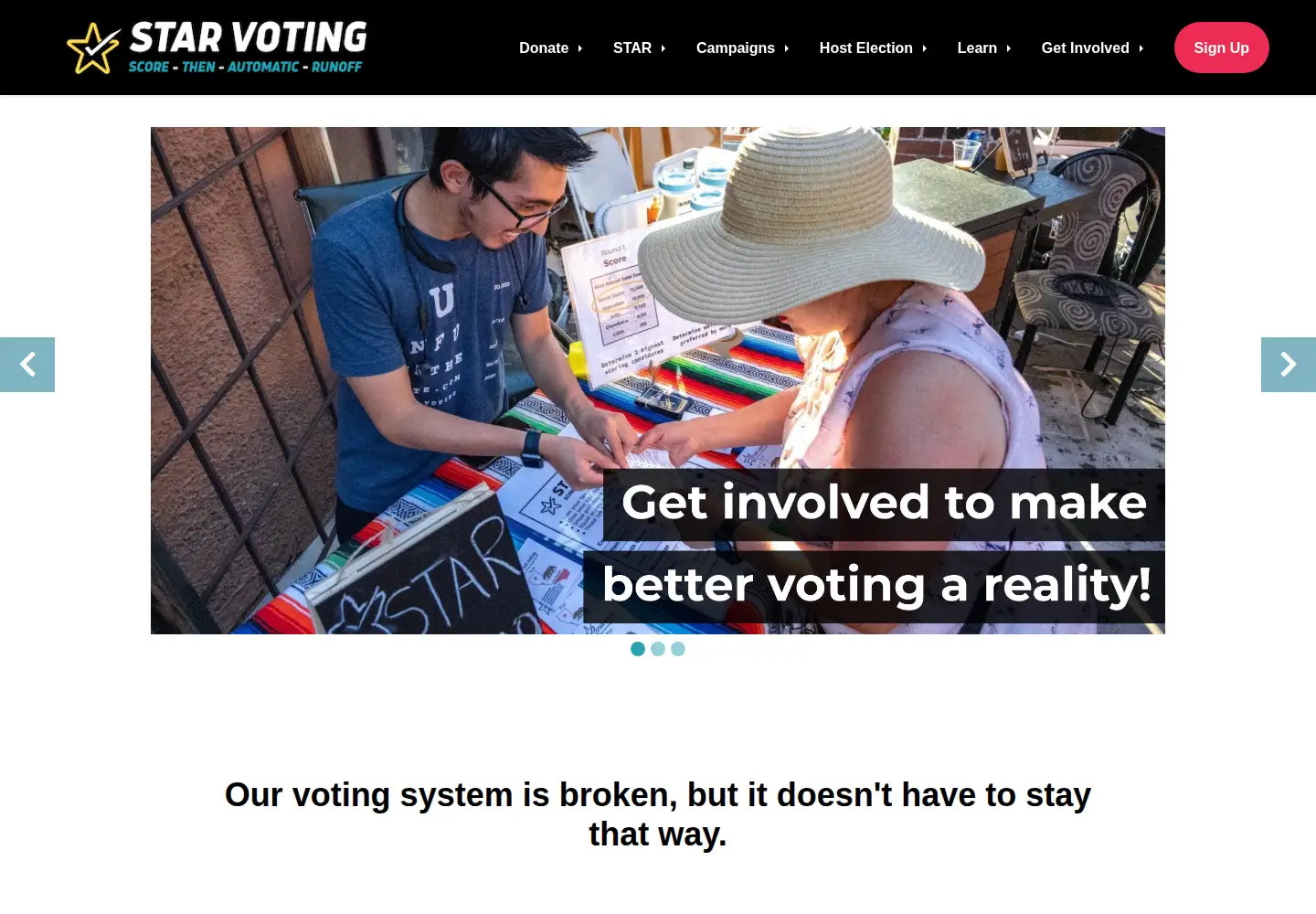 Screenshot of starvoting.org