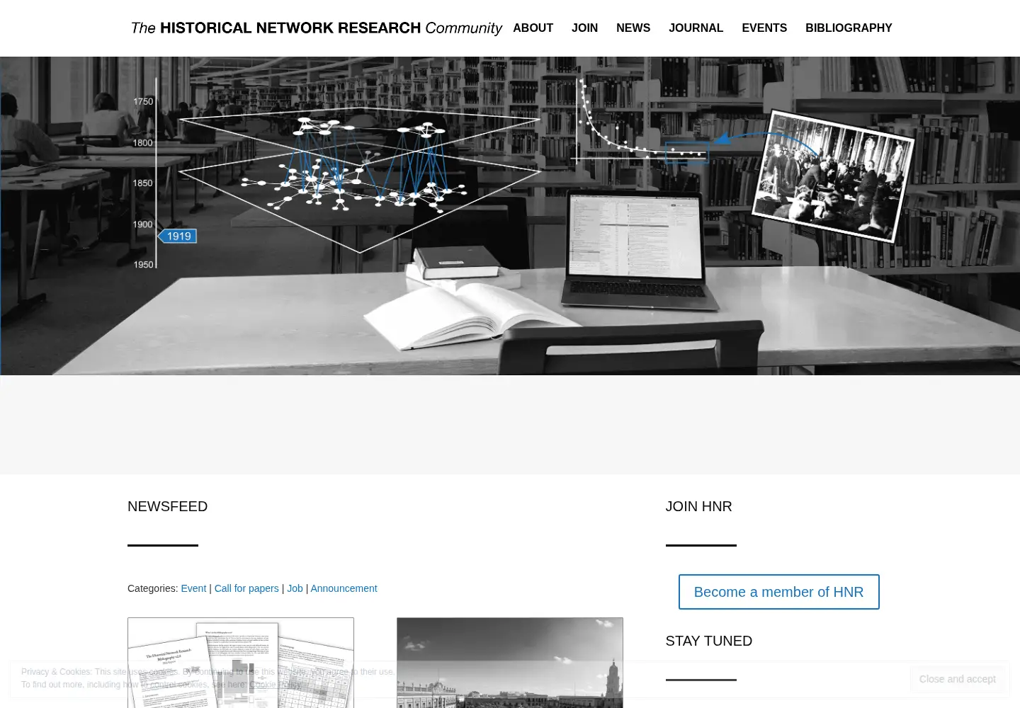 Captured homepage of historicalnetworkresearch.org in the current scan