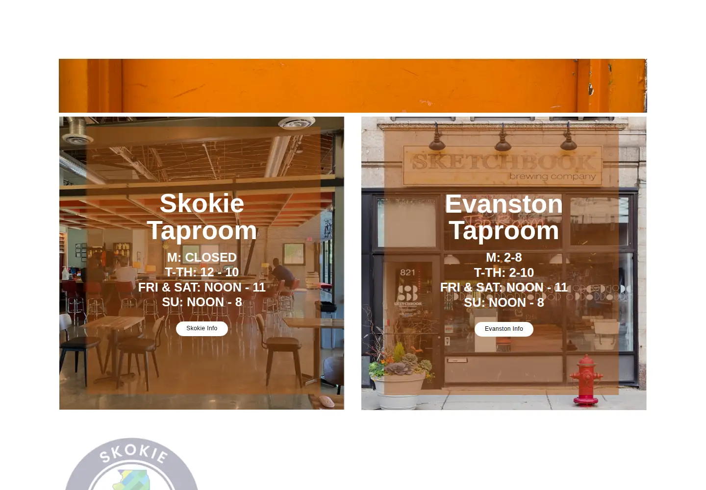 Captured homepage of sketchbookbrewing.com in the current scan