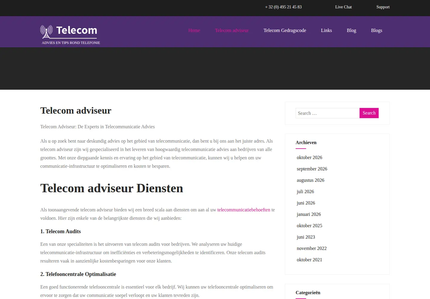 Screenshot of uw-telecom-adviseur.be