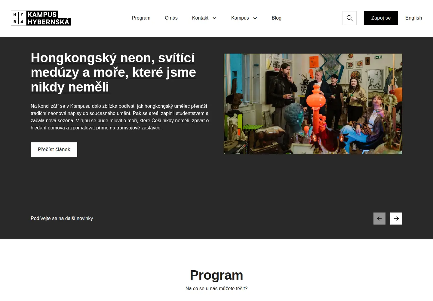 Screenshot of kampushybernska.cz