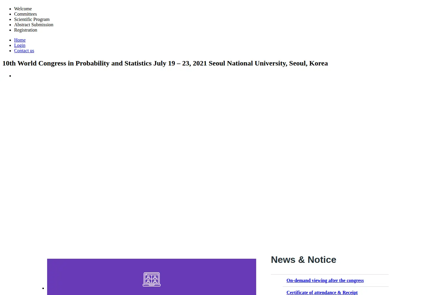 Captured homepage of wc2020.org in the current scan