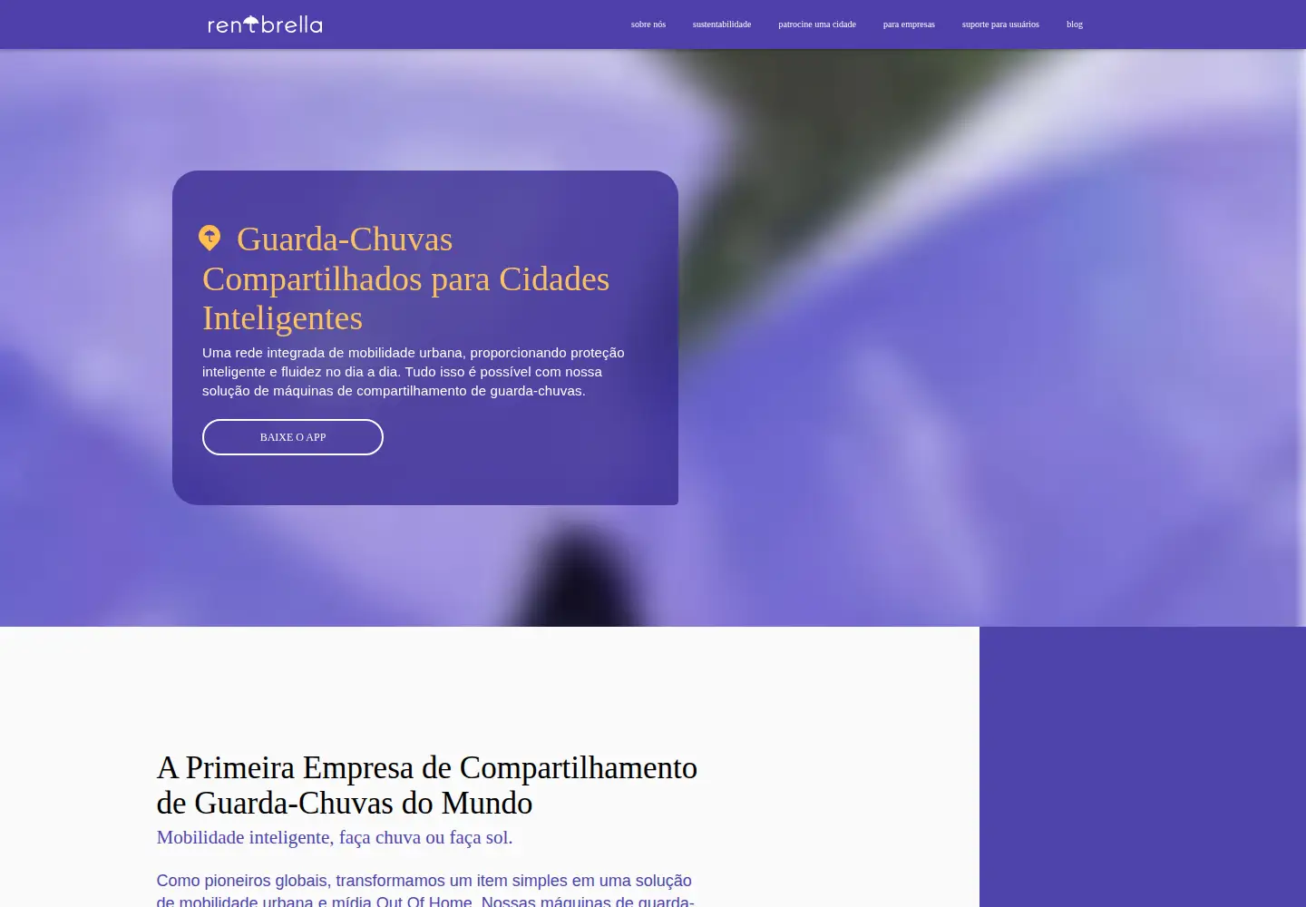 Captured homepage of rentbrella.com in the current scan