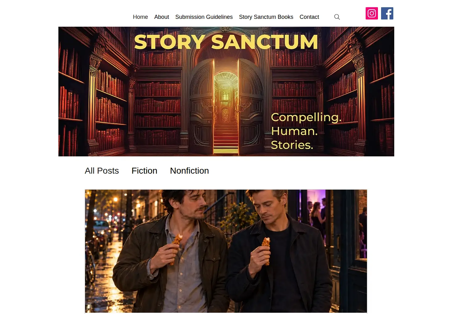 Captured homepage of storysanctum.org in the current scan
