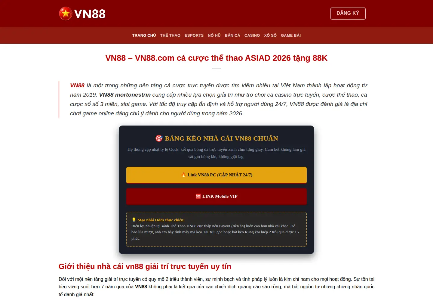 Screenshot of vn88aii.com