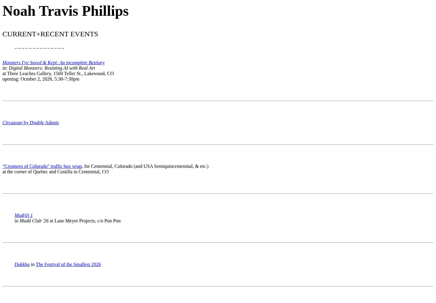 Captured homepage of noahtravisphillips.com in the current scan