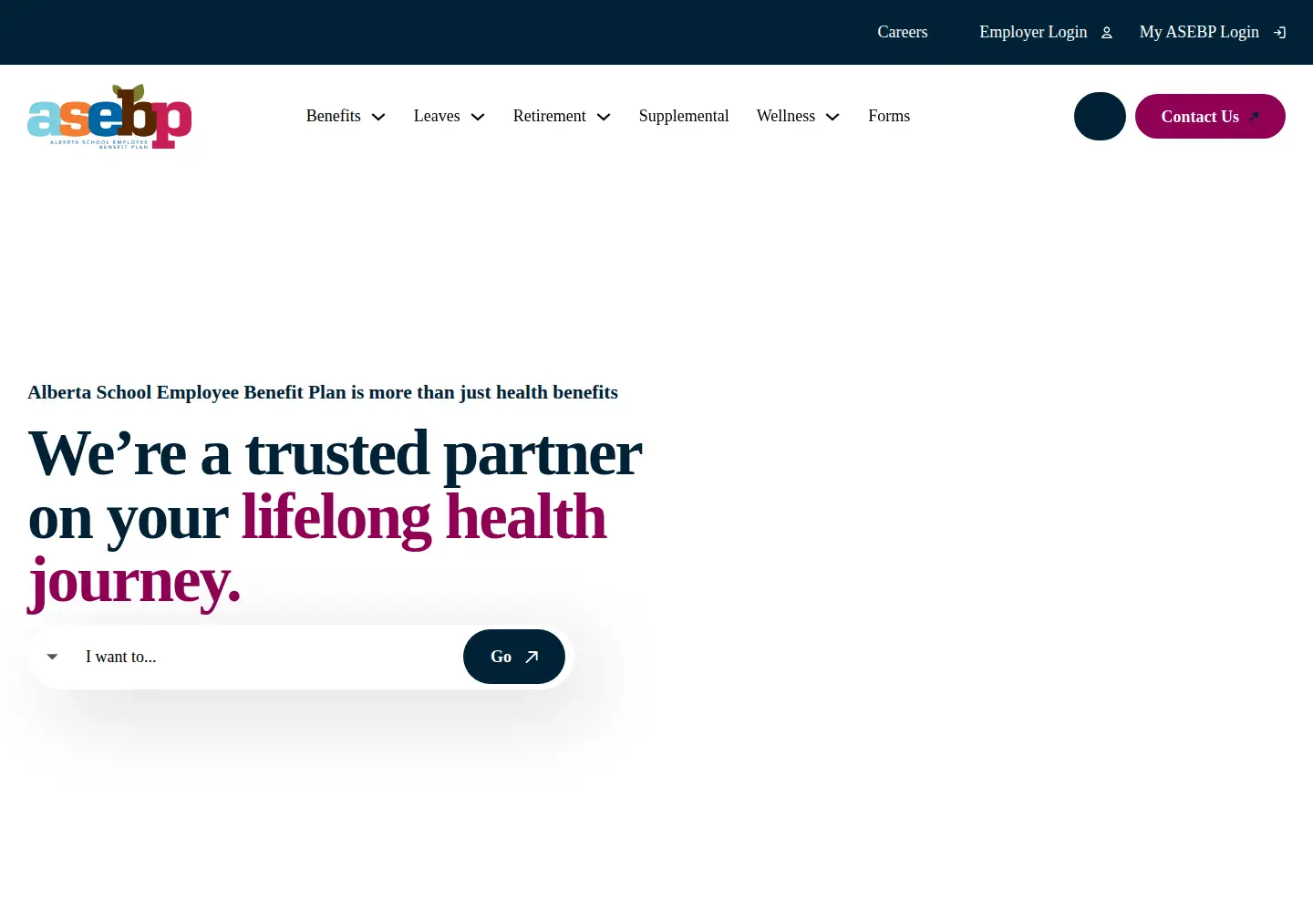 Captured homepage of asebp.ca in the current scan