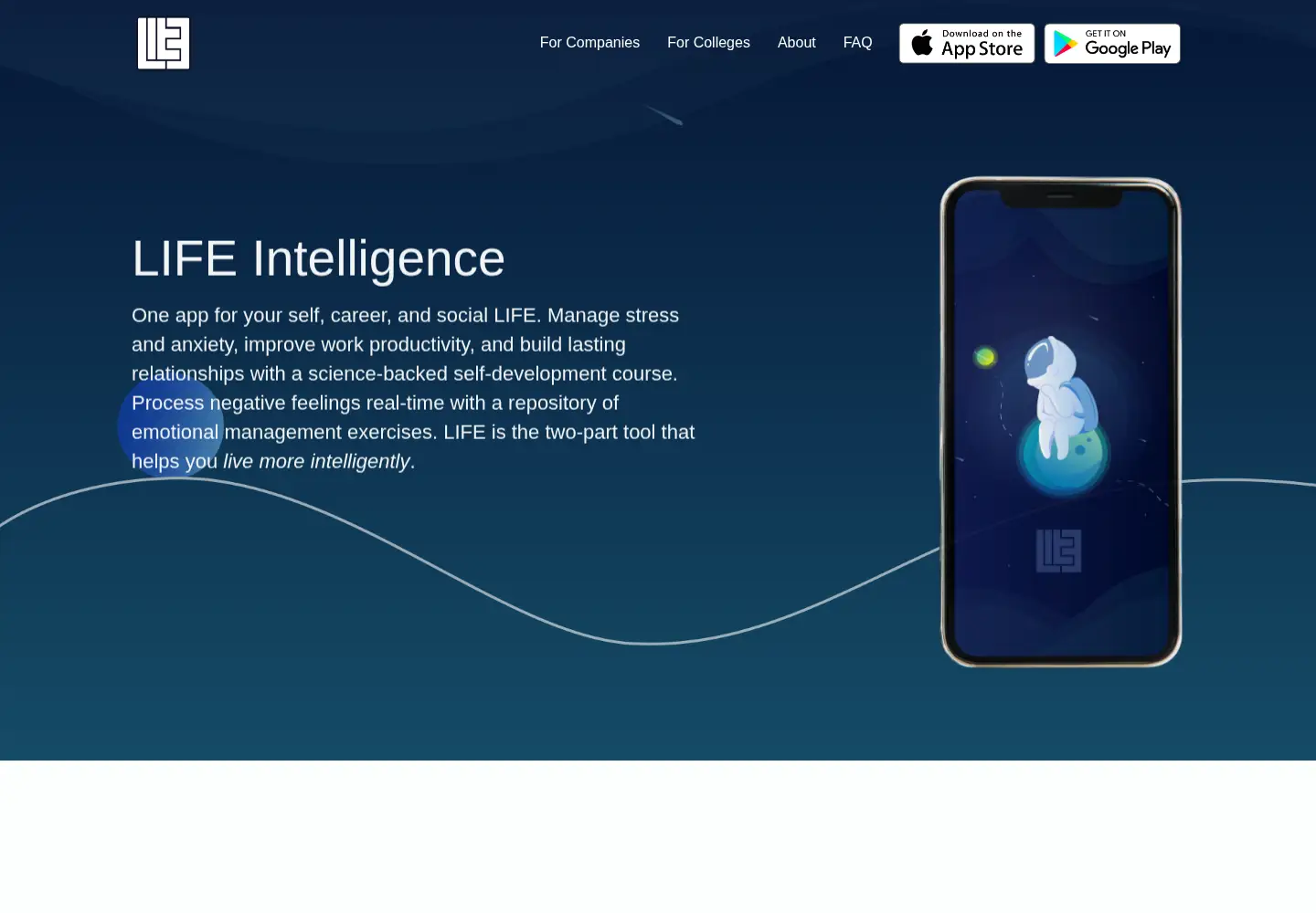 Screenshot of lifeintelligence.io