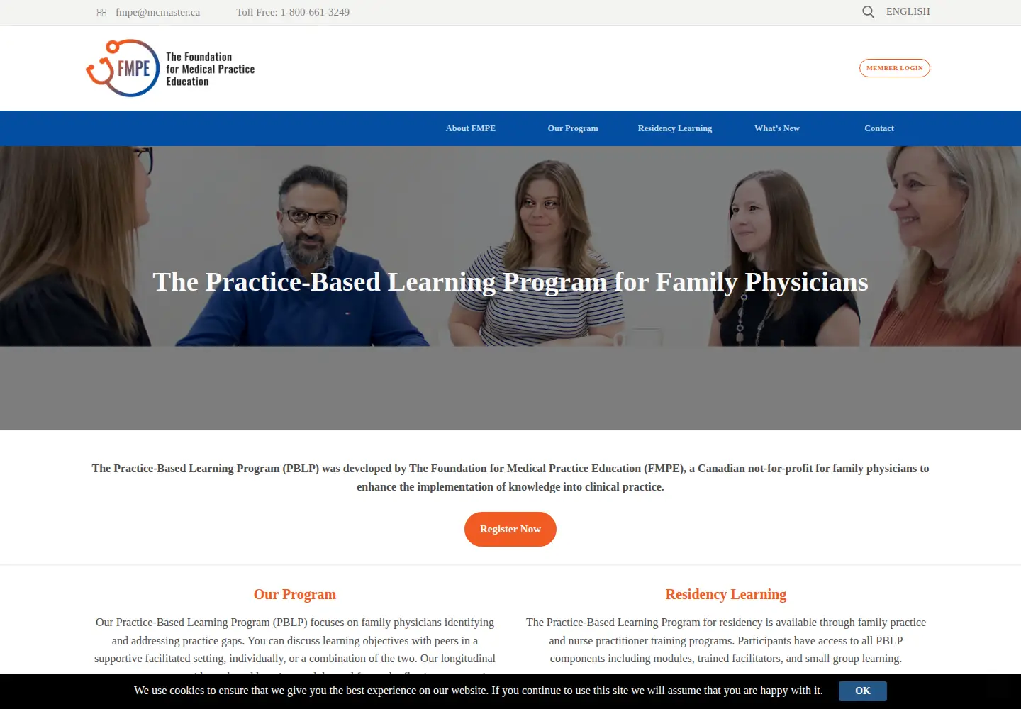 Captured homepage of fmpe.org in the current scan
