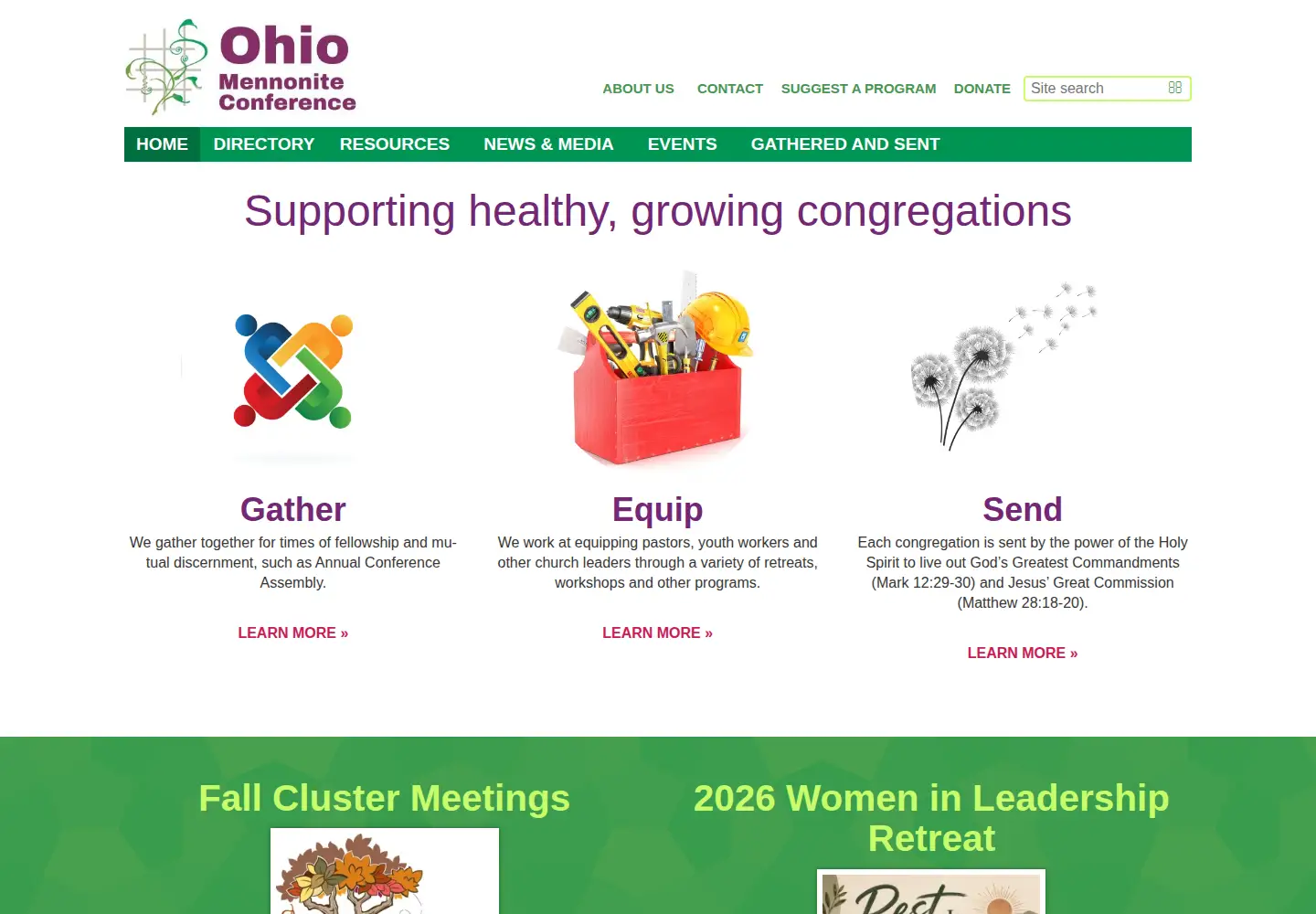 Captured homepage of ohiomennoniteconference.org in the current scan