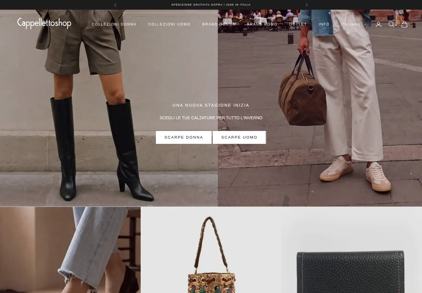 Screenshot of cappellettoshop.com