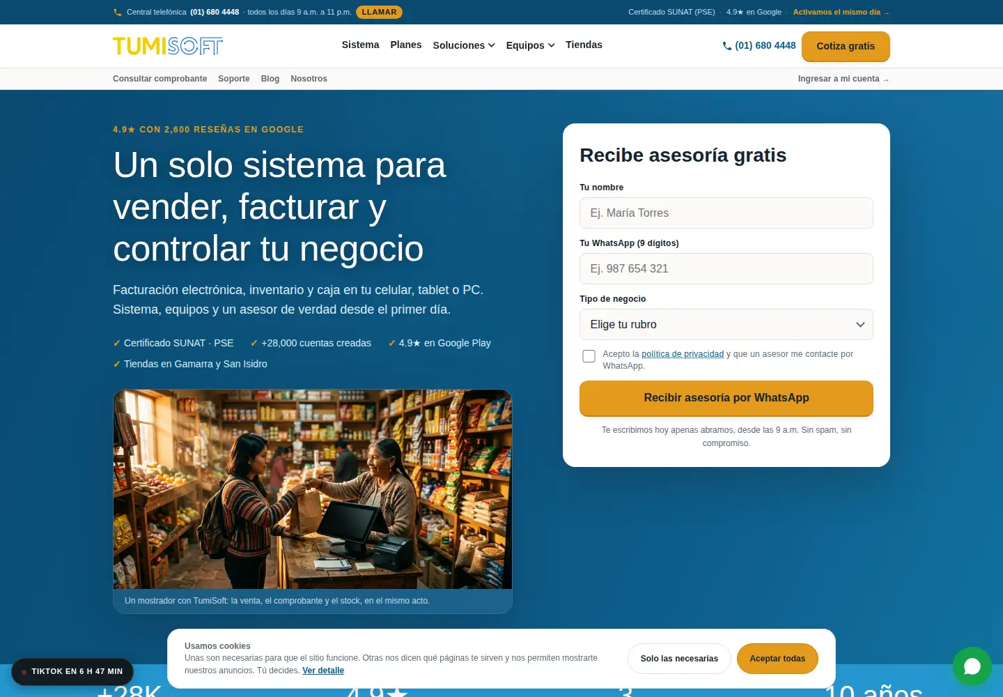 Screenshot of tumi-soft.com
