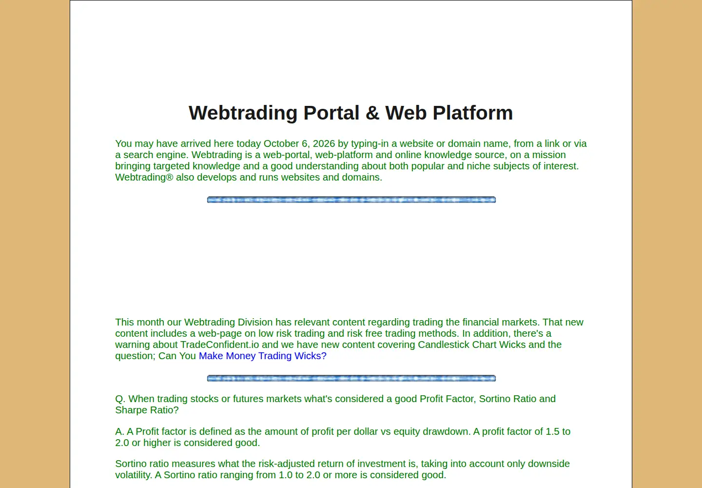 Captured homepage of webtrading.org in the current scan